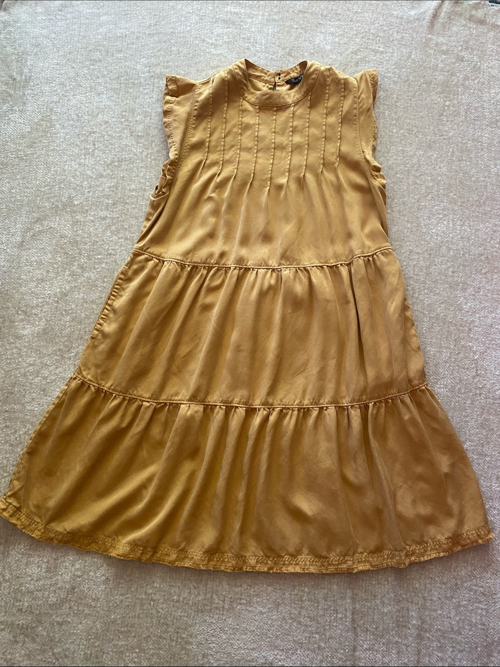 Velvet Heart Mustard Tiered Ruffle Dress Women